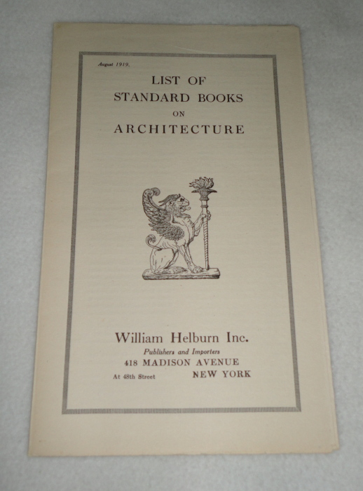 List Of Standard Books On Architecture, Wiliam Helburn