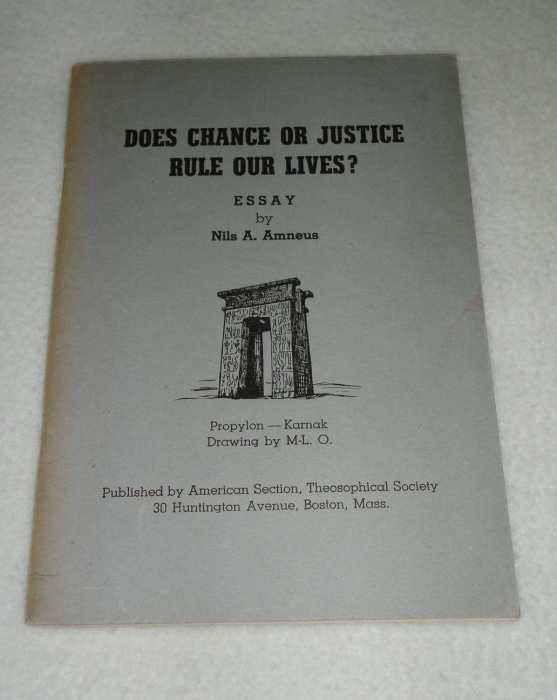 Does Chance Or Justice rule Our Lives?, Nils A. Amneus