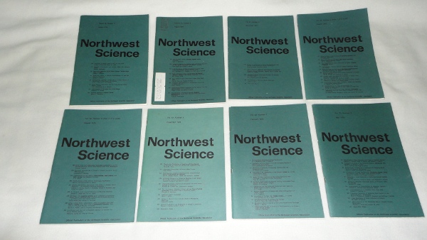 Northwest Science eight issues, an incomplete run from 1976 to 1979,Hecht, Adolph, Bruce V.Bruce V. Ettling and Donald R. Satterlund 
