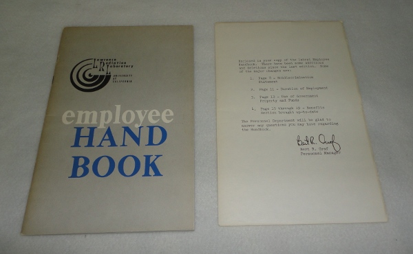 Employee Handbook, Lawrence Radiation Laboratory 