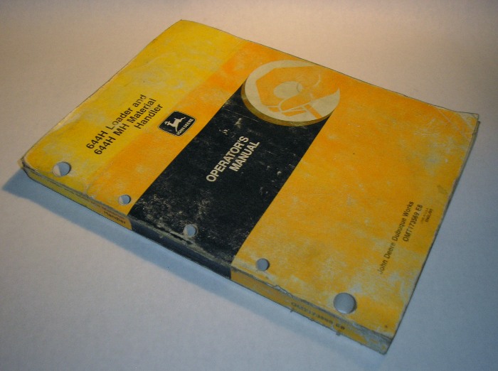 John Deere 644H Loader and 644H MH Material Handler Parts Manual