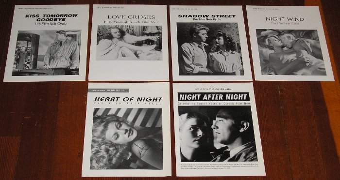 The Film  Noir Cycle, 6 programs, a partial run, Seattle Art Museum