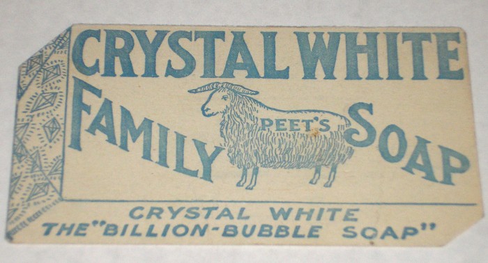 Peet's Crystal White Family Soap Trade Card