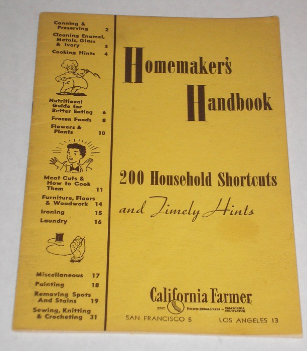 Homemaker's Handbook 200 House hold Shortcuts and Timely Hints, Brown, Tannisse, Editor