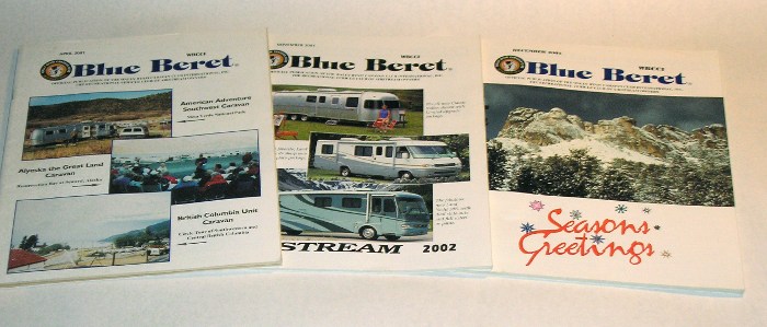 WBCCI Blue Beret   Three issues, April, November and December of 2001