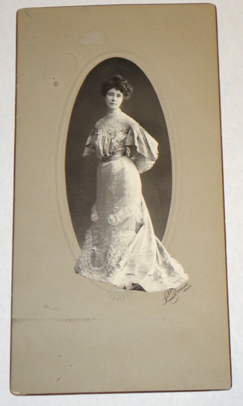 Studio Photo of a Spokane, Washington Lady in a Fancy Dress circa 1900s, Libby Studio