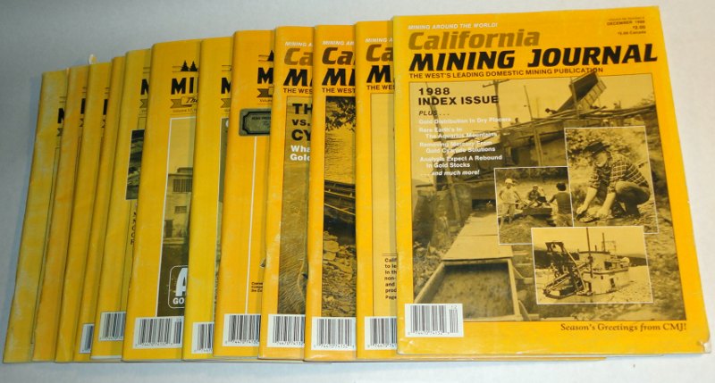 California Mining Journal 1988 complete, 12 issues, Harn, Kenneth L., editor