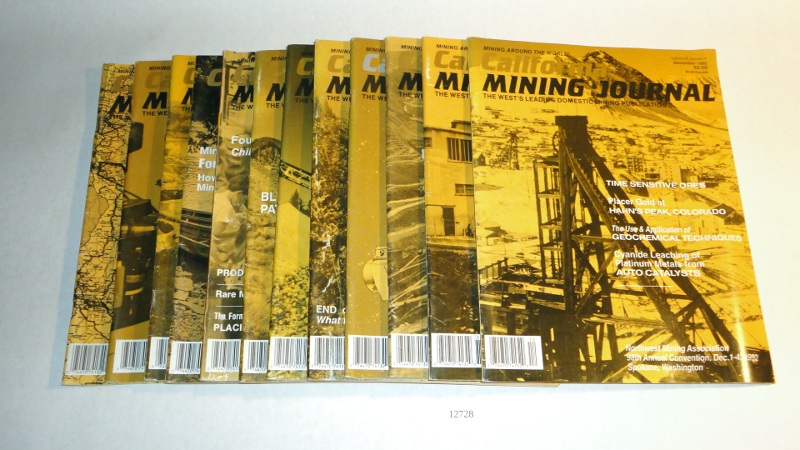 California Mining Journal 1992 complete, 12 issues, Harn, Kenneth L., editor
