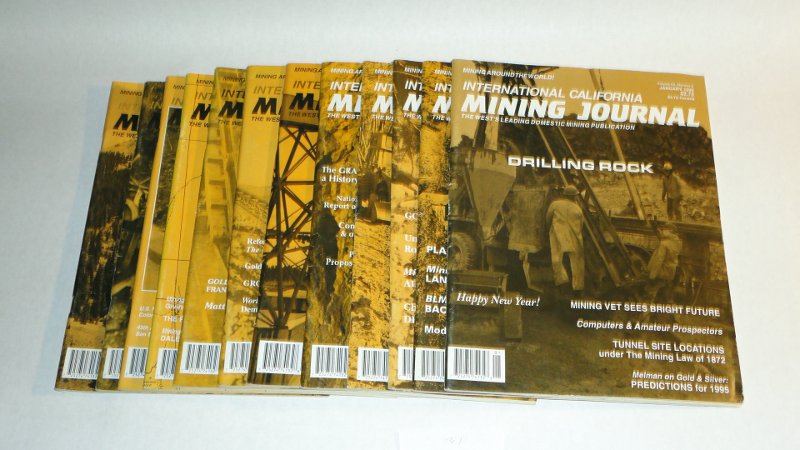 International California Mining Journal 1995 complete, 12 issues, Harn, Kenneth L., editor