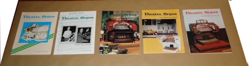 Theater Organ, 1992, 5 of 6 issues, McGinnis, Grace, Editor