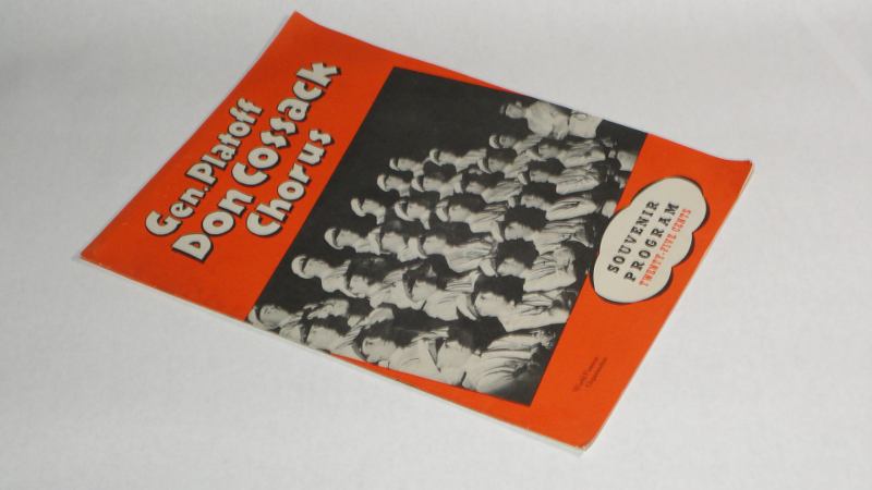 Gen. Platoff Don Cossack Chorus,Kostrukoff, Nicholas, 1940s souvenir program 