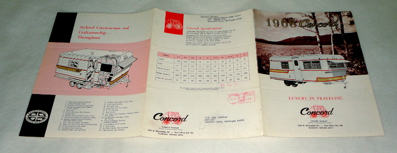 1968 Concord Luxury In Traveling, RV Brochure