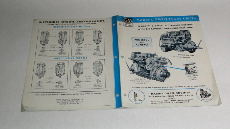 General Motors, GM Diesel Power Marine Propulsion Units Series 71 2-cycle, 3-Cylinder Engines