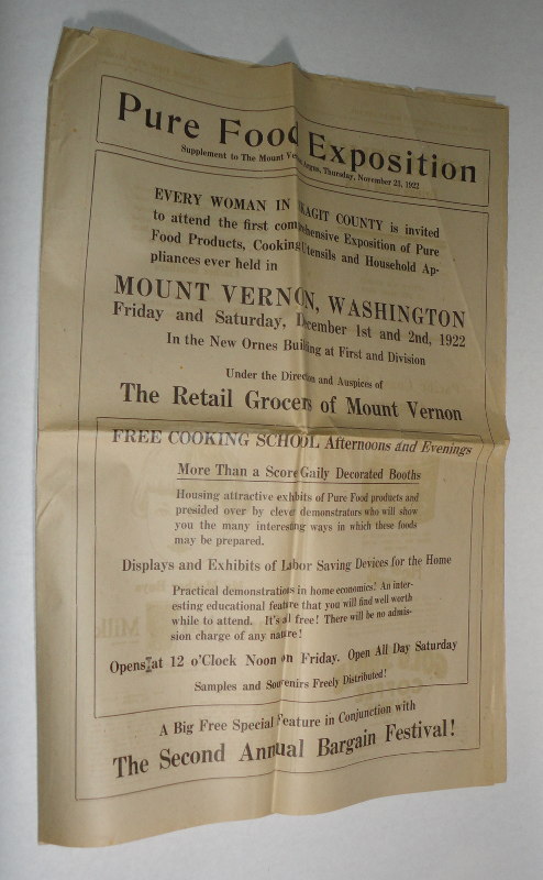 Pure Food Exposition Supplement to The Mount Vernon Argus, Thursday, November 23, 1922