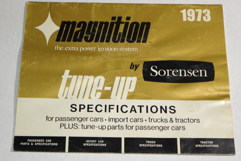 1973 Magnition Tune-Up Specifications, P. Sorensen Manufacturing Co., Inc.