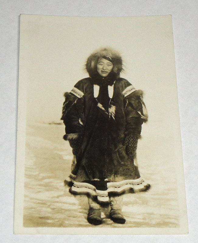 Real picture Postcard of Native Woman, Jasper, Alberta, Taylor, G. Morris