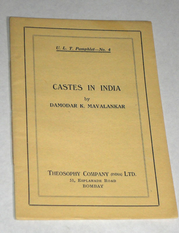 Mavalankar, Damodar K., Castes In India