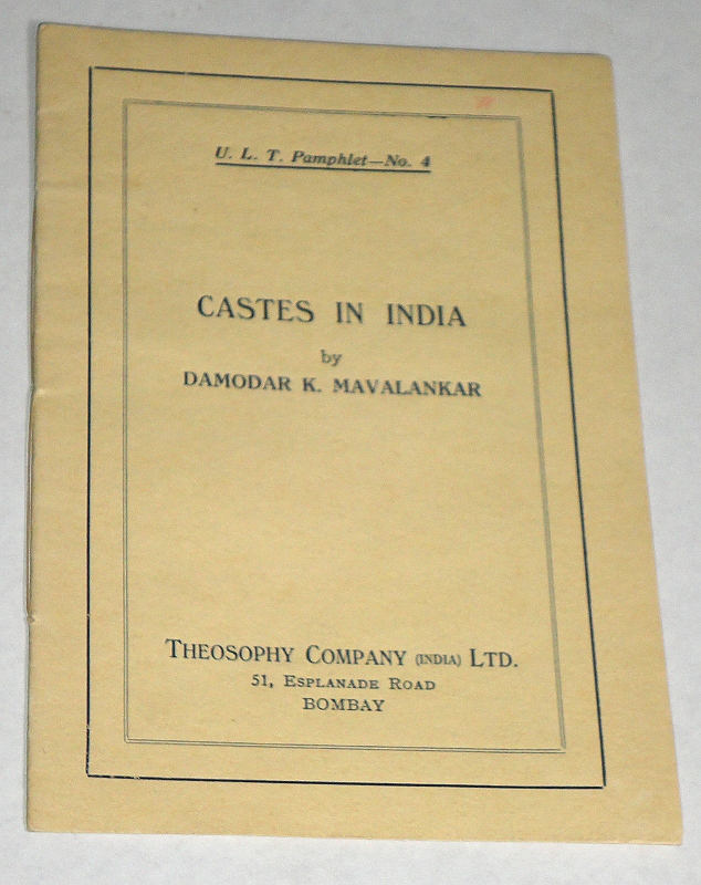 Mavalankar, Damodar K., Castes In India