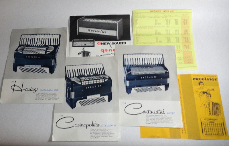 5  Excelsior Accordion Brochures from the mid 1960s	