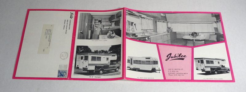 Jubilee Sales Brochure for RVs', cira 1967, the Jubilee Corporation